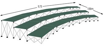 Ultralight Tiered Staging - Choir Pack 2 - Moss Green Carpet