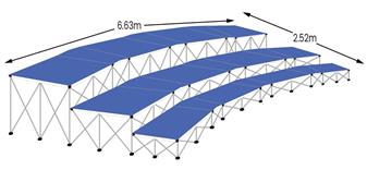 Ultralight Tiered Staging - Choir Pack 3 - Sapphire Blue Carpet