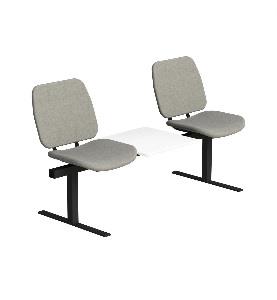 Standard Beam Seating - 2 Seats With Optional White Laminate Table