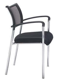 Mesh Back Armchair With Chrome Frame - Side View