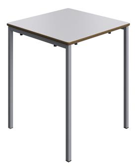 Quick Delivery Square Classroom Tables - 600 x 600 - Grey Top & Grey Frame