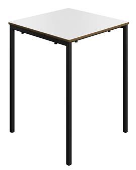 Quick Delivery Square Classroom Tables - 600 x 600 - White Top & Black Frame