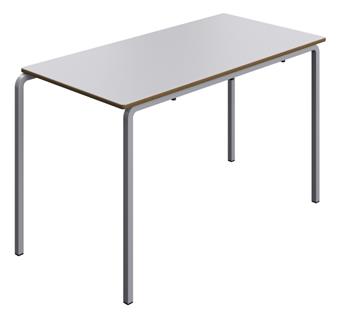 Quick Delivery Crush Bent MDF Classroom Table - 1200 x 600 - Grey Top & Grey Legs