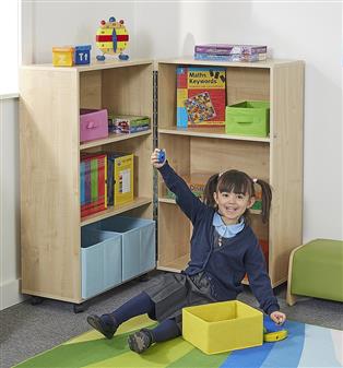 Maple Mobile Foldaway Bookcase 