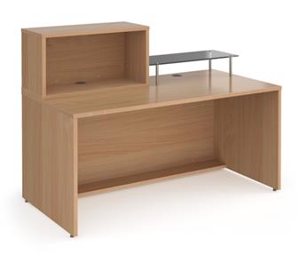 Straight Reception Desk - Beech - Inside View