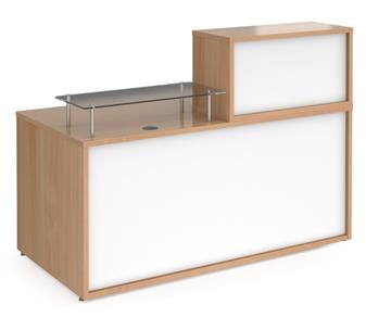 Straight Reception Desk - Beech & White