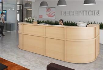 Modular Reception Desk Units - Beech