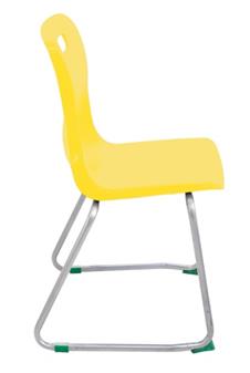Titan Skid Frame Polypropylene Chair - Yellow